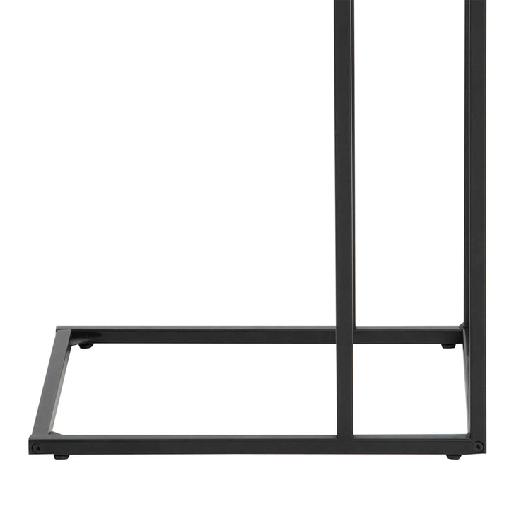 Seaford Black Metal Side Table with Oak Top - TidySpaces
