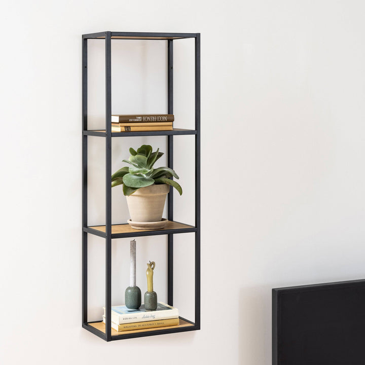 Seaford Black Metal Wall Shelf - TidySpaces