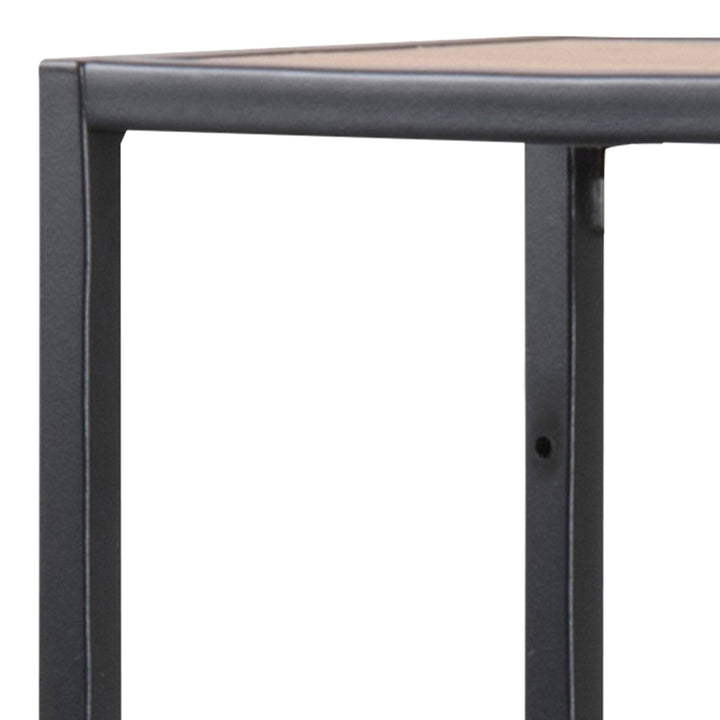 Seaford Black Metal Wide Wall Shelf with 3 Additional Oak Shelves - TidySpaces