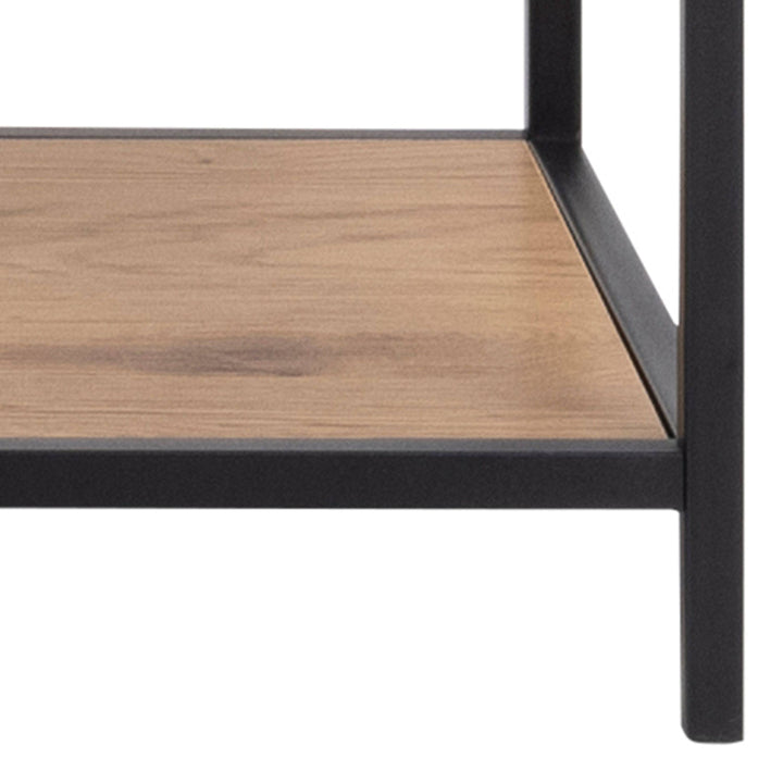 Seaford Bookcase with 1 Drawer and 5 Shelves in Black and Oak - TidySpaces