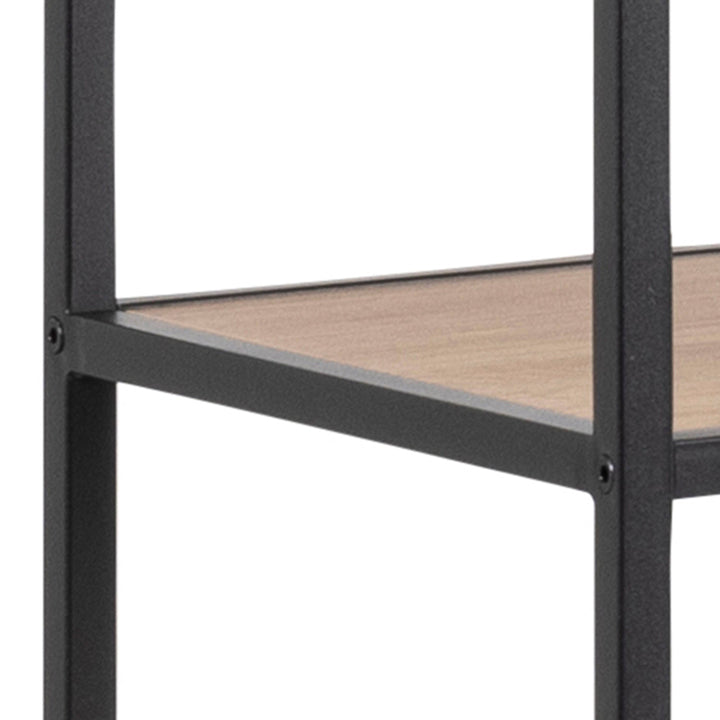 Seaford Bookcase with 1 Drawer and 5 Shelves in Black and Oak - TidySpaces