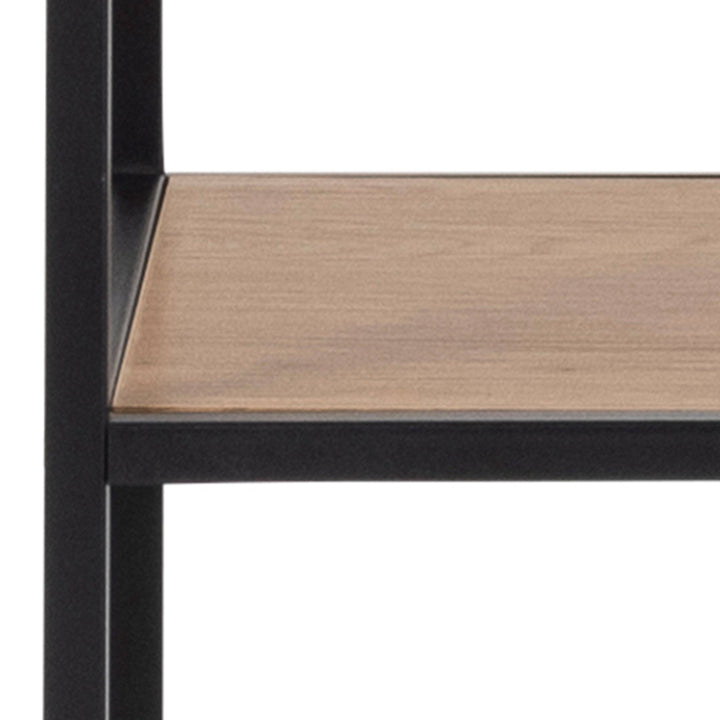 Seaford Bookcase with 1 Drawer and 5 Shelves in Black and Oak - TidySpaces