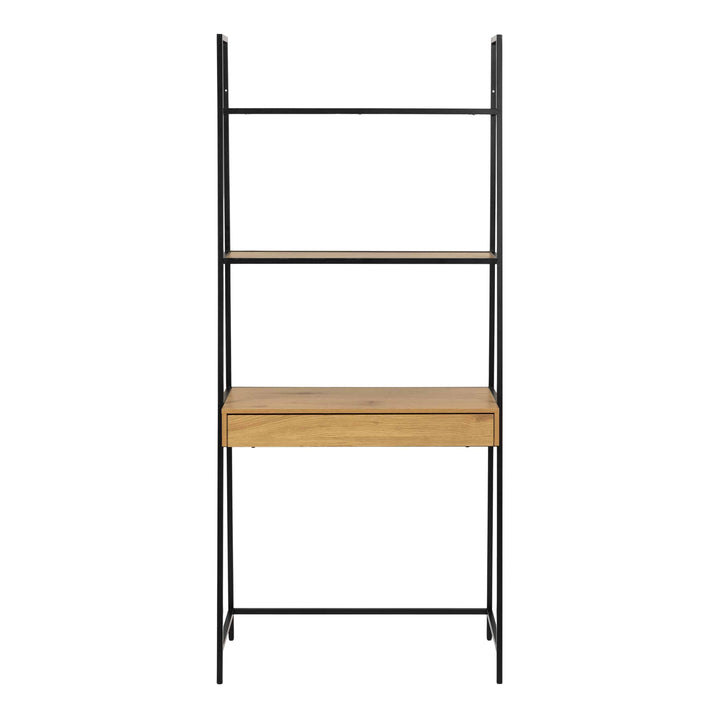Seaford Bookcase with 1 Drawer in Black and Oak - TidySpaces