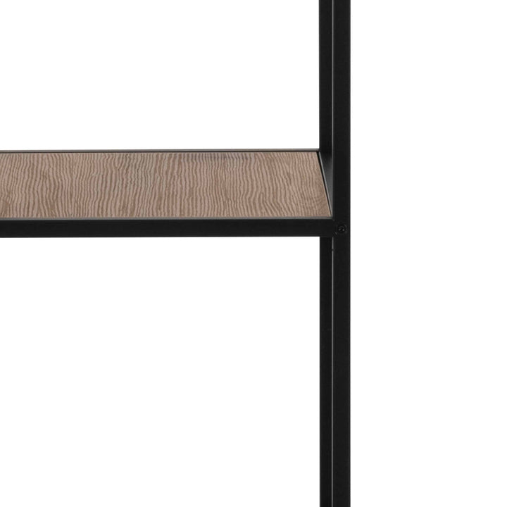 Seaford Bookcase with 2 Drawers and 3 Shelves in Black & Oak - TidySpaces