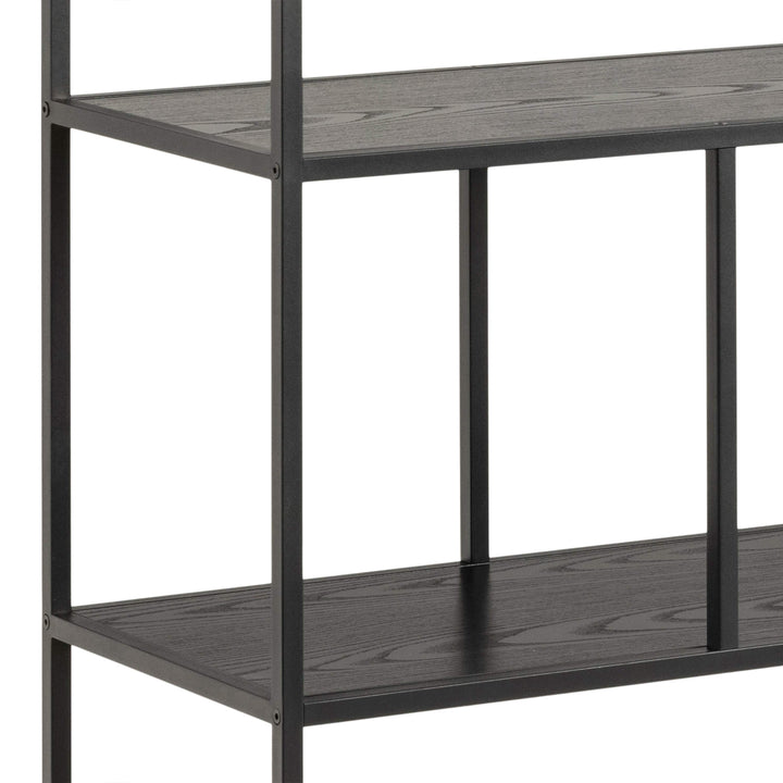 Seaford Bookcase with 4 Shelves in Black - TidySpaces
