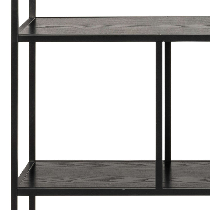 Seaford Bookcase with 4 Shelves in Black - TidySpaces