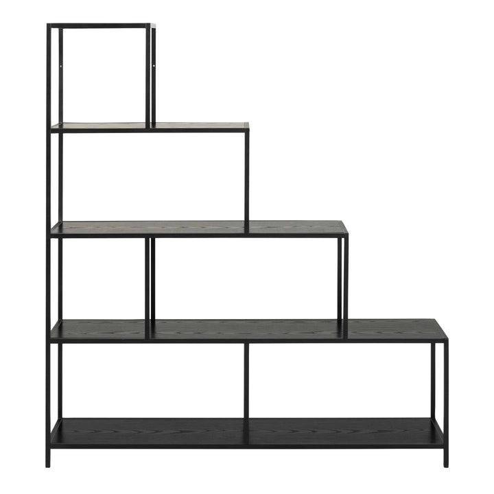 Seaford Bookcase with 4 Shelves in Black - TidySpaces