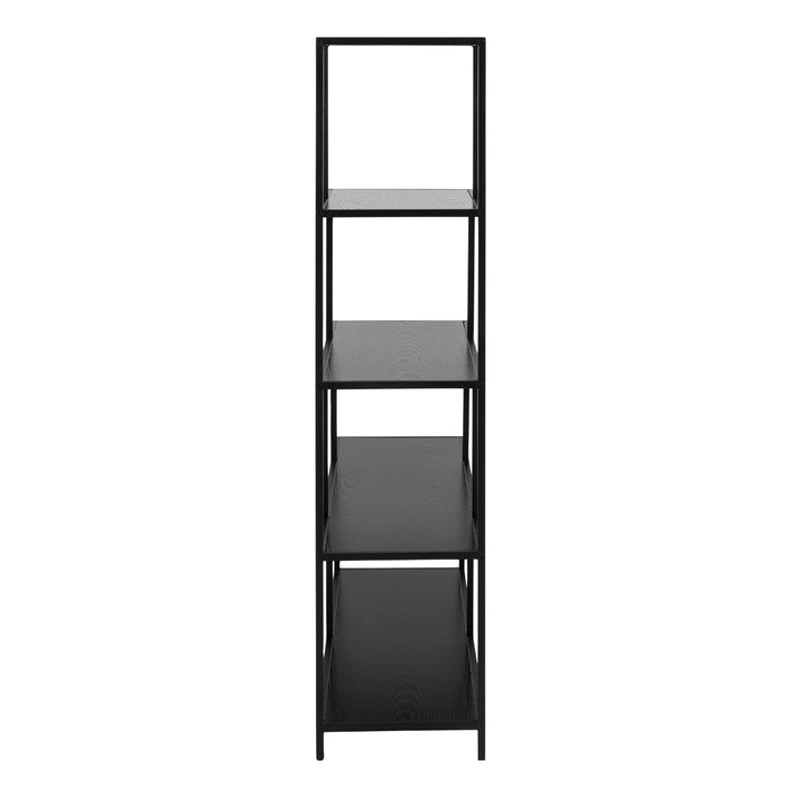 Seaford Bookcase with 4 Shelves in Black - TidySpaces