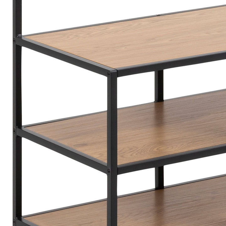 Seaford Clothes Rack with 3 Shelves in Black and Oak - TidySpaces