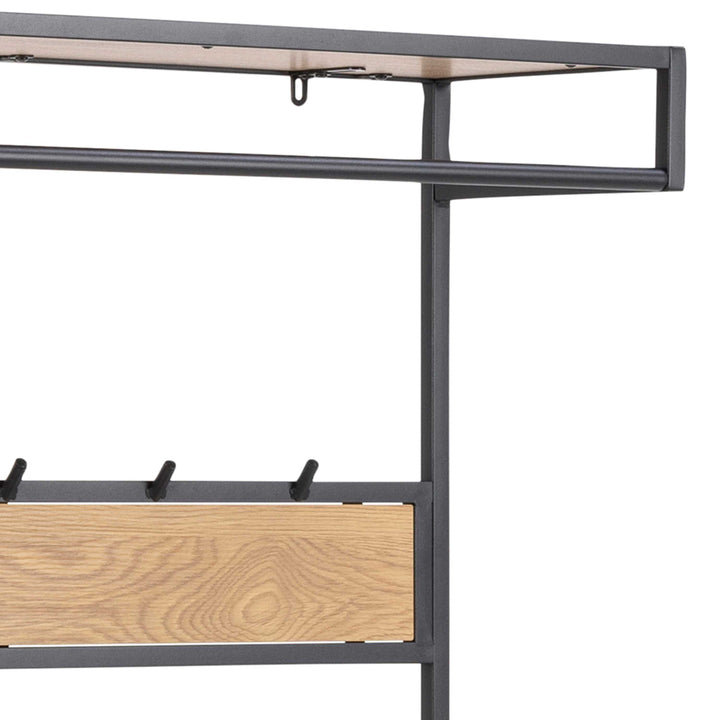 Seaford Clothes Rack with 3 Shelves in Black and Oak - TidySpaces