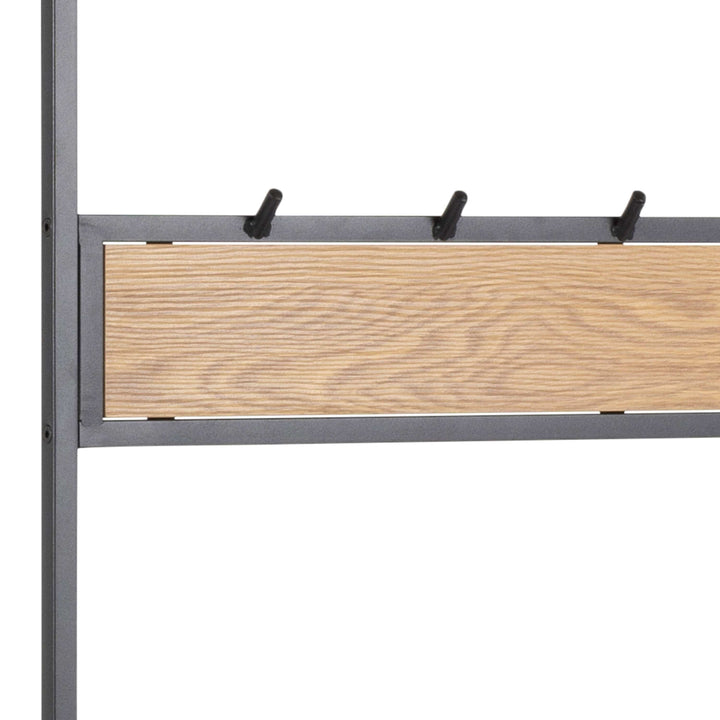 Seaford Clothes Rack with 3 Shelves in Black and Oak - TidySpaces