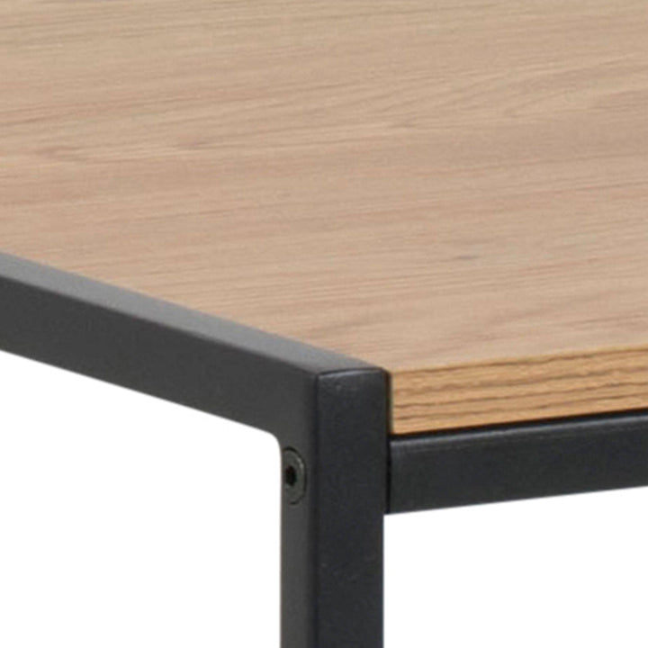 Seaford Office Desk in Black & Oak - TidySpaces