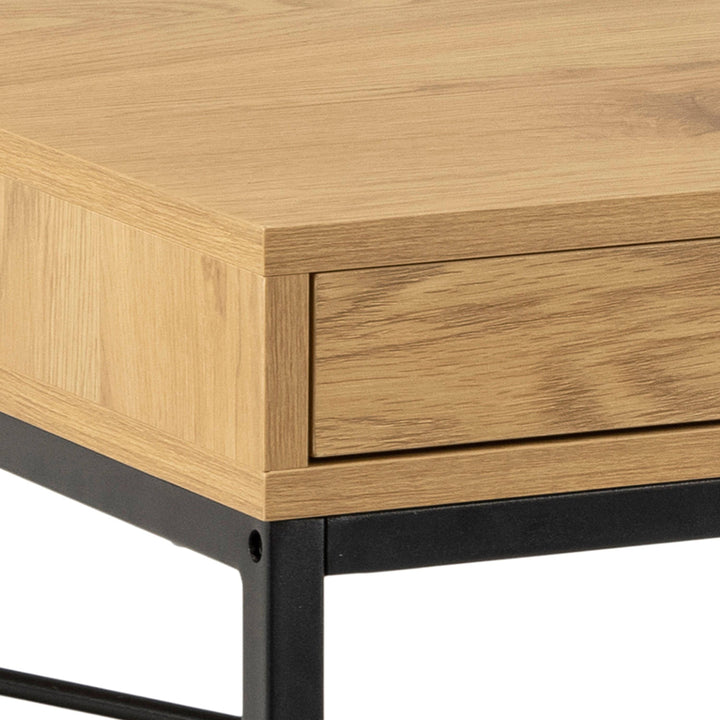 Seaford Office Desk with 1 Drawer in Black and Oak - TidySpaces