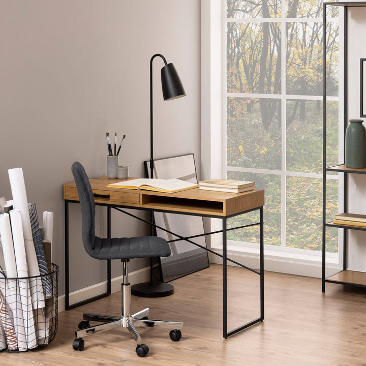 Seaford Office Desk with 1 Drawer in Oak - TidySpaces