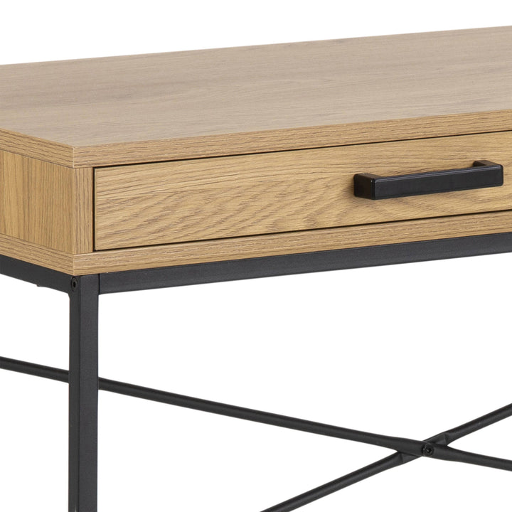 Seaford Office Desk with 1 Drawer in Oak - TidySpaces