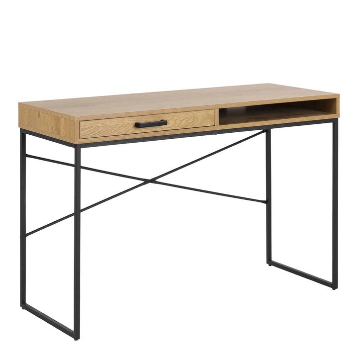 Seaford Office Desk with 1 Drawer in Oak - TidySpaces