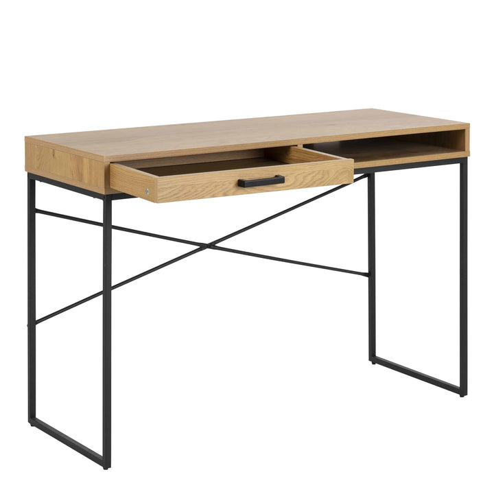 Seaford Office Desk with 1 Drawer in Oak - TidySpaces