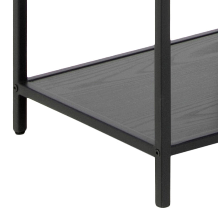 Seaford Tall Black Metal Bookcase with 5 Black Shelves - TidySpaces