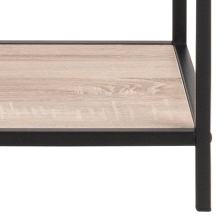 Seaford Tall Black Metal Bookcase with 5 Sonoma Oak Shelves - TidySpaces