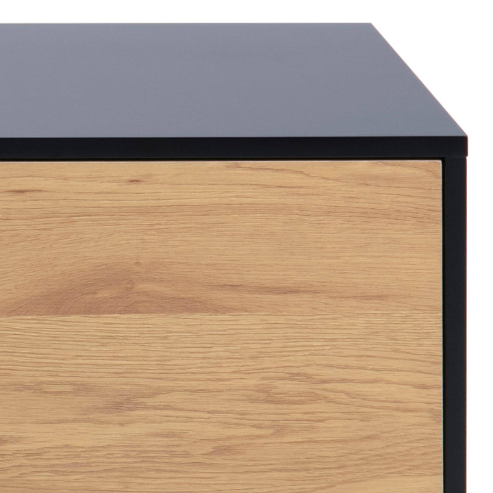 Seaford TV Unit 2 Doors 1 Drawer in Black & Oak - TidySpaces