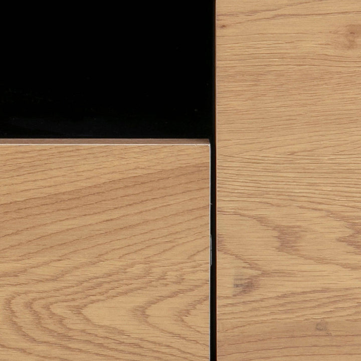 Seaford TV Unit 2 Doors 1 Drawer in Black & Oak - TidySpaces