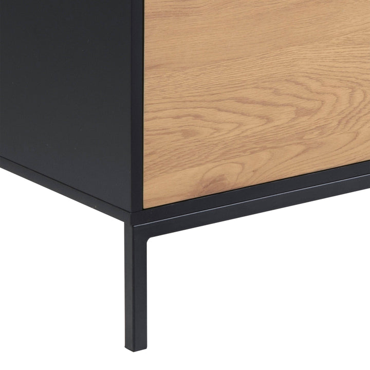 Seaford TV Unit 2 Doors 1 Drawer in Black & Oak - TidySpaces