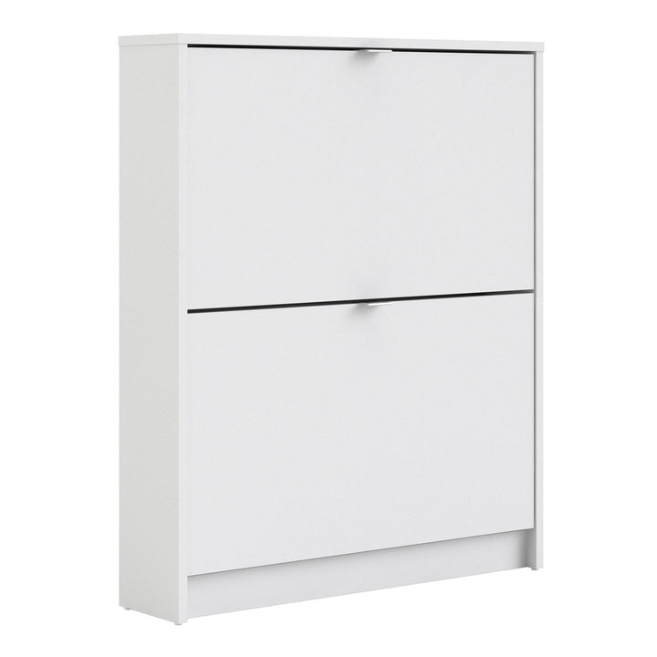 Shoes Shoe cabinet w. 2 tilting doors and 1 layer in White - TidySpaces