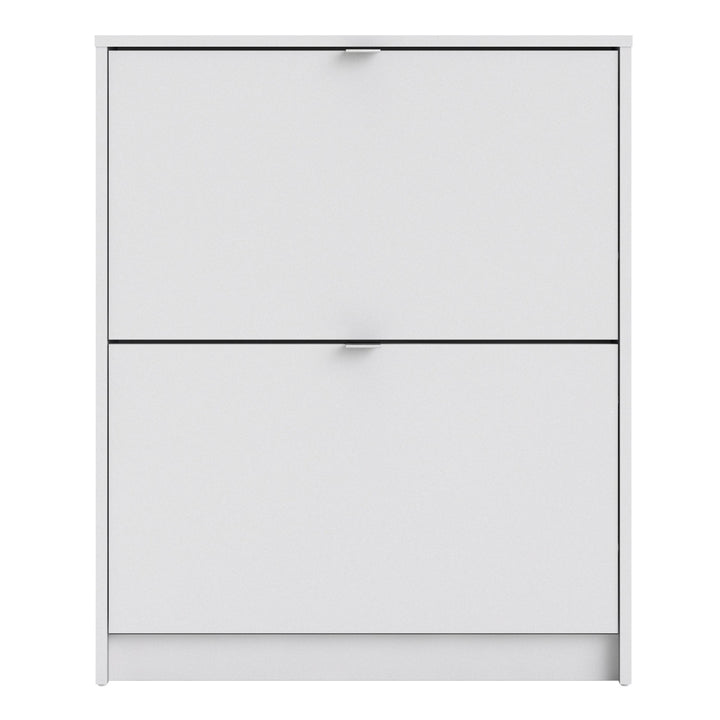 Shoes Shoe cabinet w. 2 tilting doors and 1 layer in White - TidySpaces