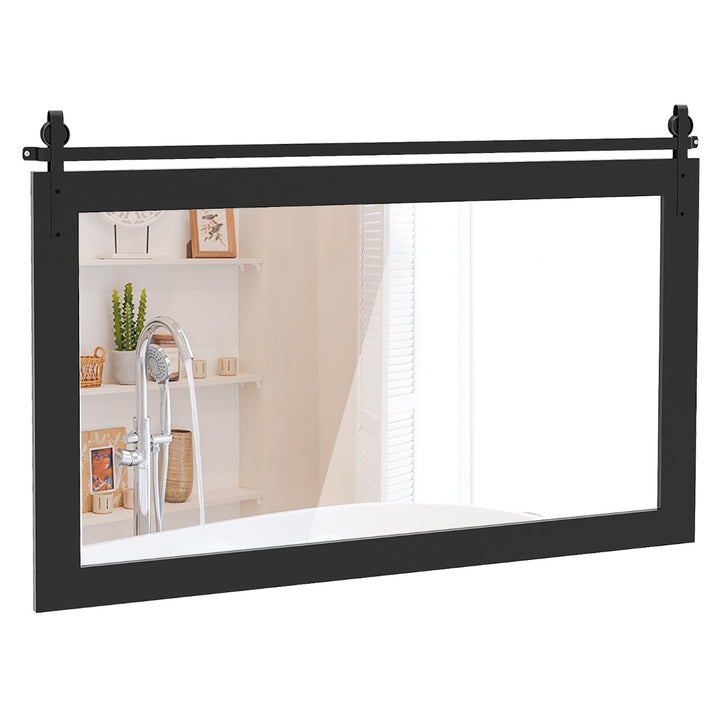 Farmhouse Bathroom Wall Mirro with Fir Wood Frame - TidySpaces