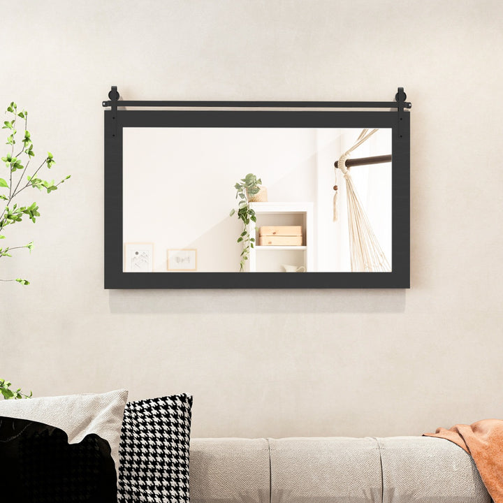 Farmhouse Bathroom Wall Mirro with Fir Wood Frame - TidySpaces
