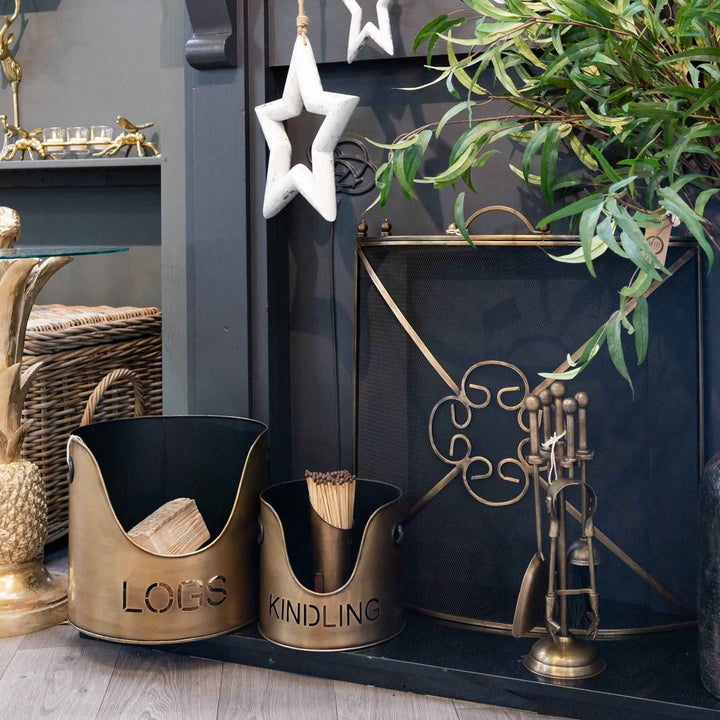 Logs And Kindling Buckets & Matchstick Holder in Various Finishes