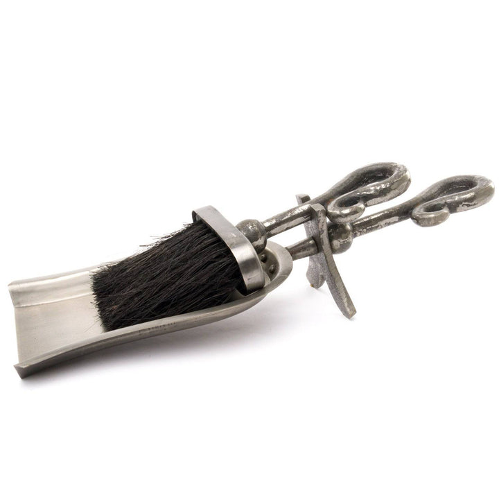 Antique Pewter Crook Handled Hearth Tidy ANTIQUE SILVER METAL - TidySpaces