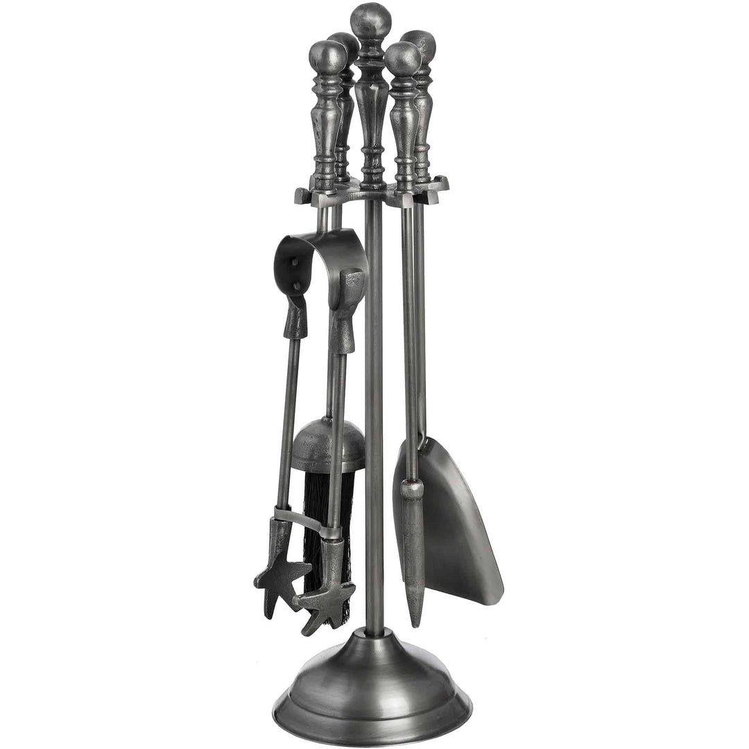 Traditional Companion Set In Antique Pewter SILVER NICKEL - TidySpaces