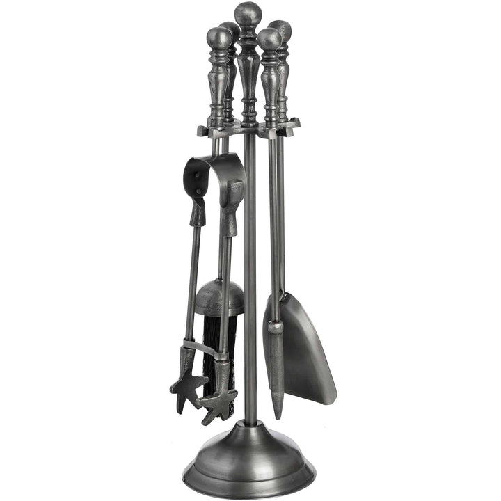 Traditional Companion Set In Antique Pewter SILVER NICKEL - TidySpaces