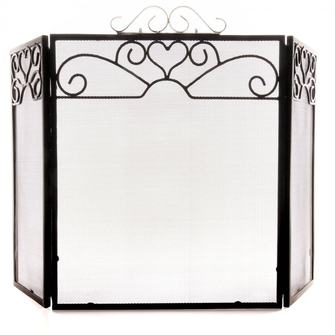 Chrome Topped Three Fold Fire Screen SILVER METAL - TidySpaces