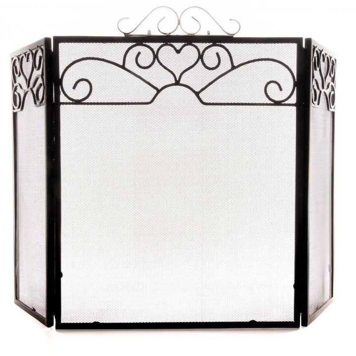 Chrome Topped Three Fold Fire Screen SILVER METAL - TidySpaces