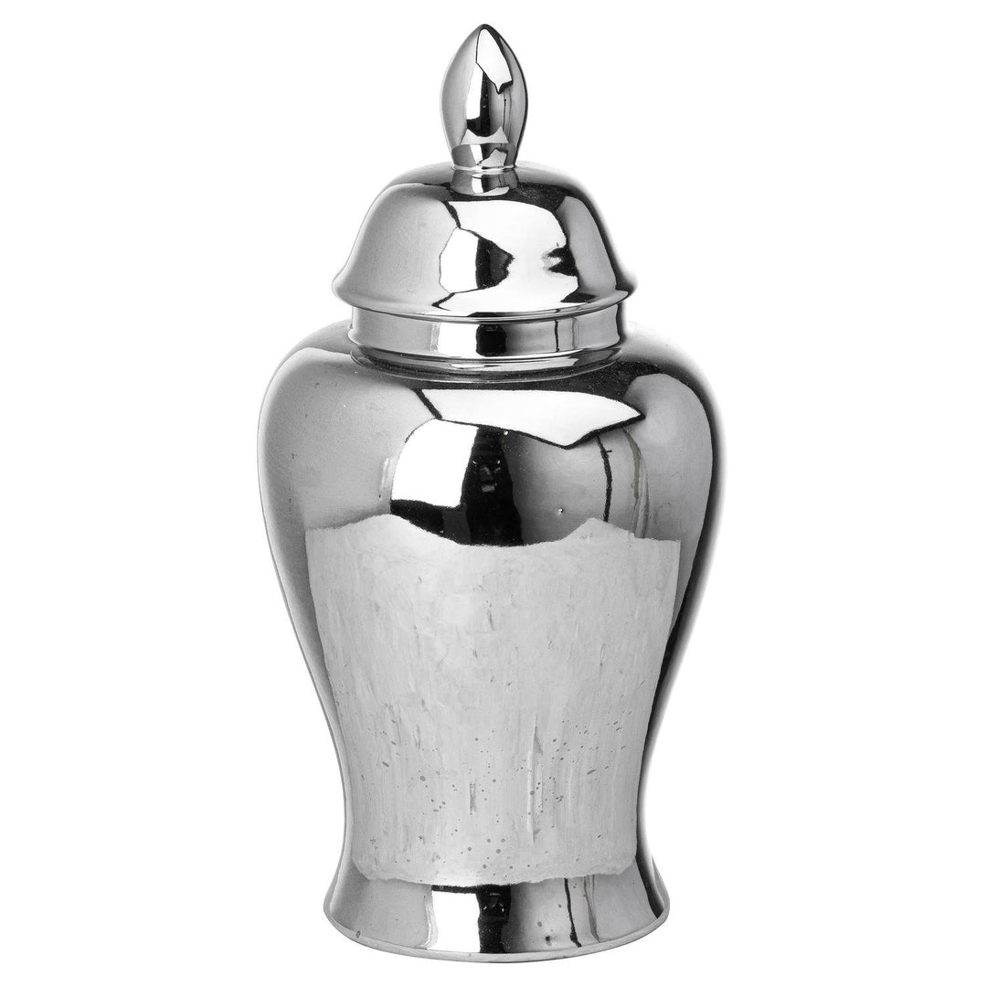 Chrome Large Ginger Jar SILVER CERAMIC - TidySpaces