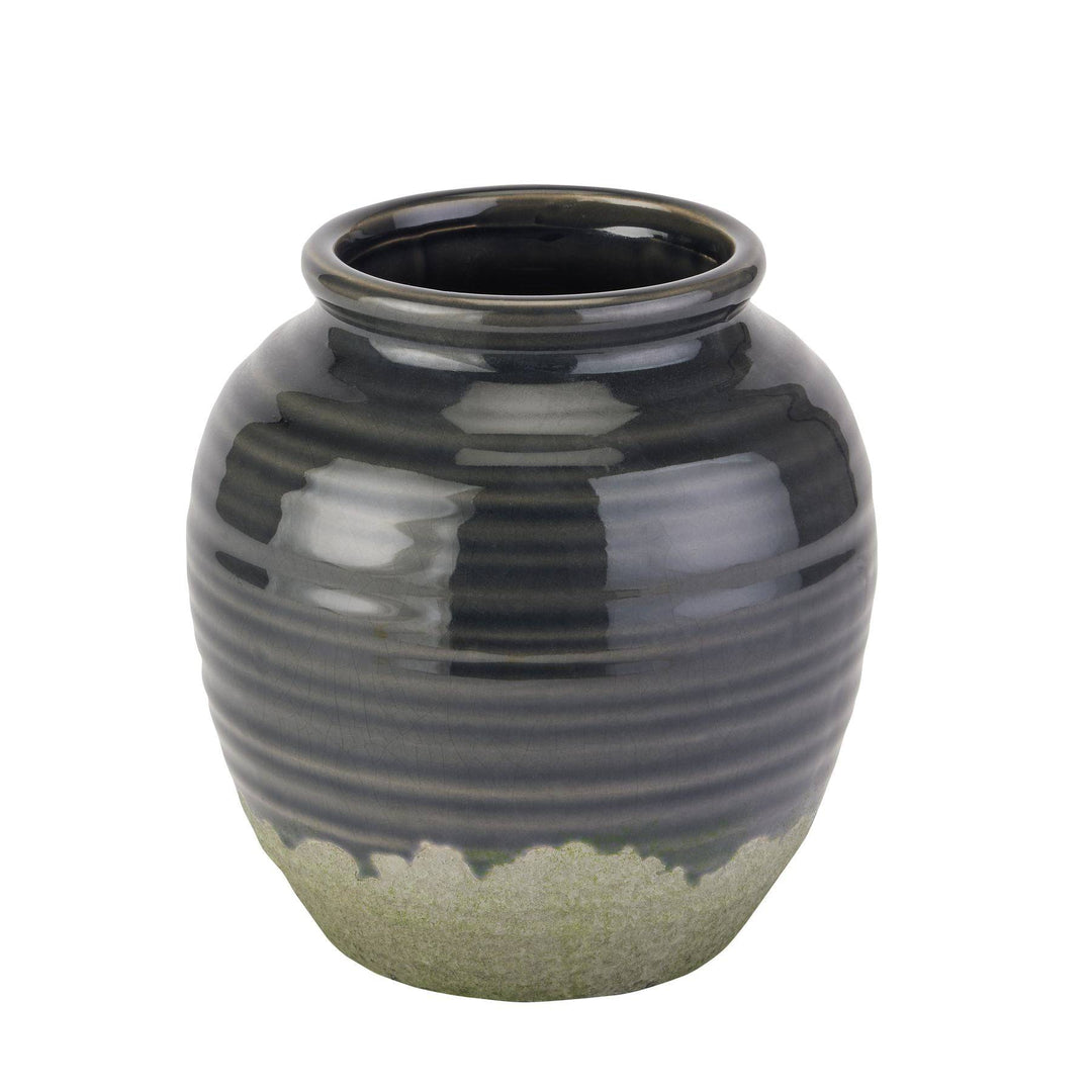 Seville Collection Navy Squat Vase CERAMIC - TidySpaces