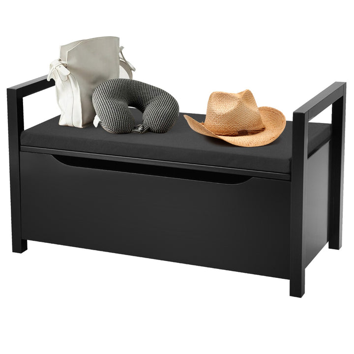 2 in 1 Wooden Shoe Changing Bench with Storage Space Black - TidySpaces