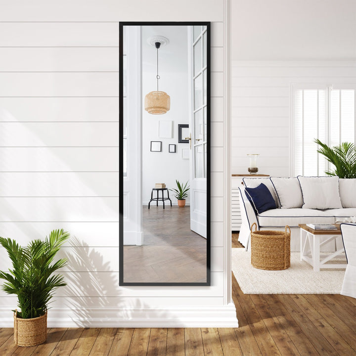 Full Length Wall-Mounted Mirror with Height Adjusting Hooks - TidySpaces
