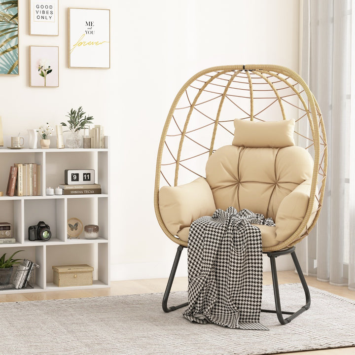 Indoor Outdoor Lounge Chair with Comfy Cushions and Sturdy Metal Frame - TidySpaces