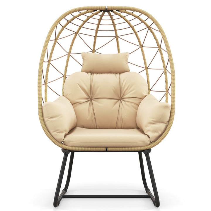 Indoor Outdoor Lounge Chair with Comfy Cushions and Sturdy Metal Frame - TidySpaces