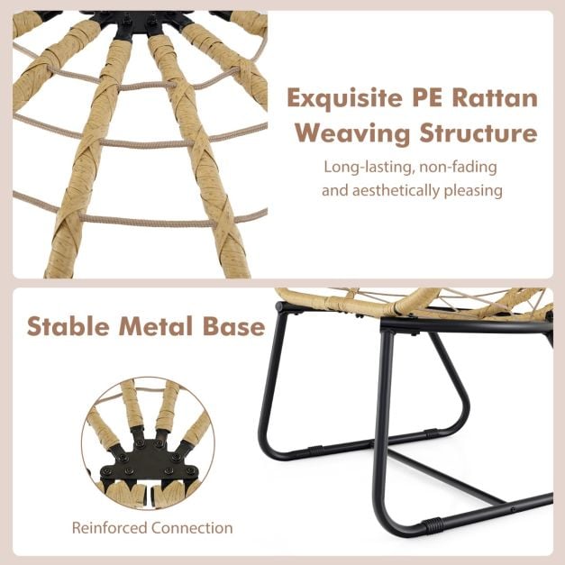 Indoor Outdoor Lounge Chair with Comfy Cushions and Sturdy Metal Frame - TidySpaces