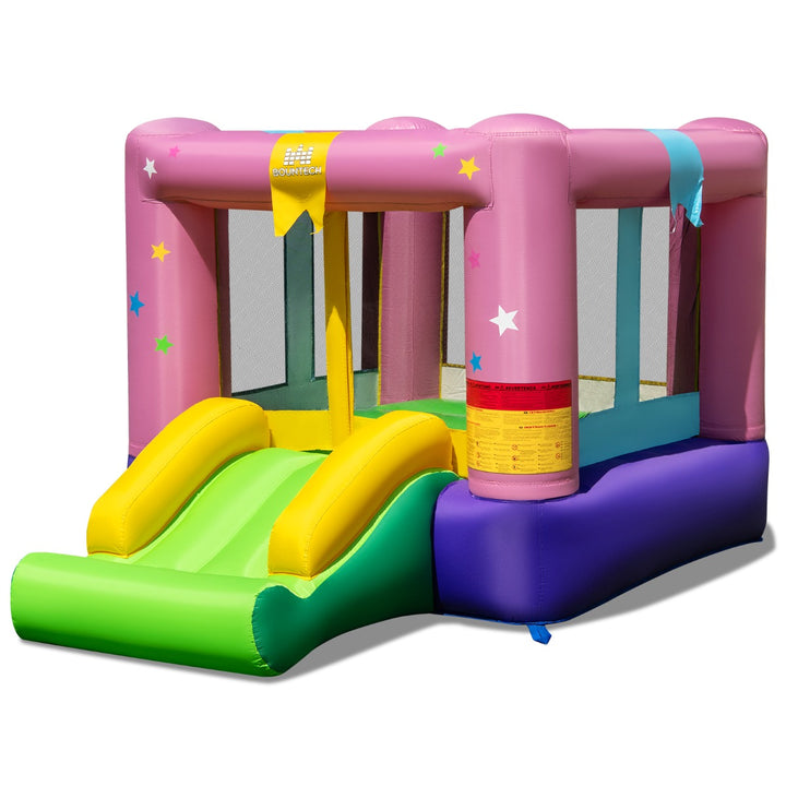 Inflatable Bounce House with Slide & Basketball Rim