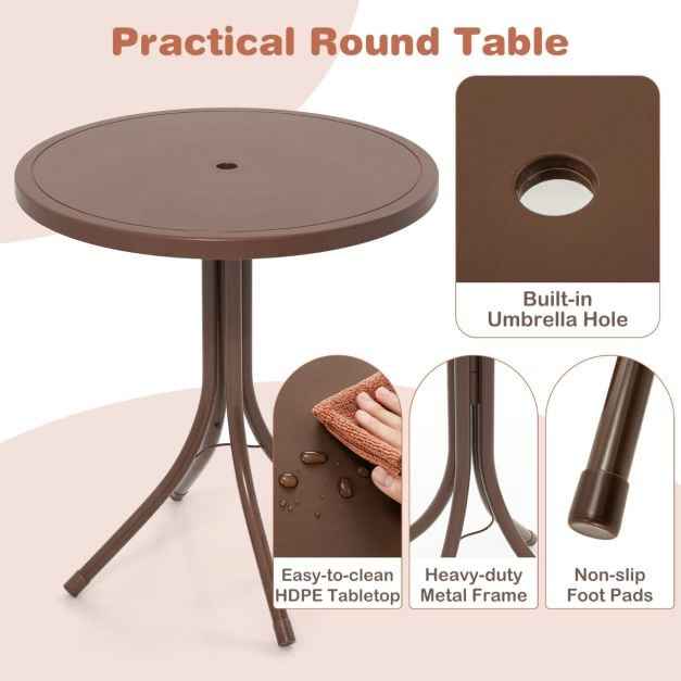 Kids Picnic Table and Chair Set with 2 Folding Chairs and Height Adjustable Umbrella