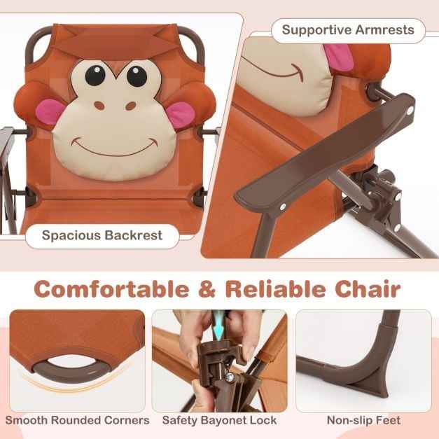 Kids Picnic Table and Chair Set with 2 Folding Chairs and Height Adjustable Umbrella