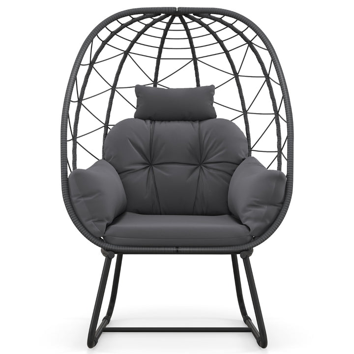 Indoor Outdoor Lounge Chair with Comfy Cushions and Sturdy Metal Frame - TidySpaces