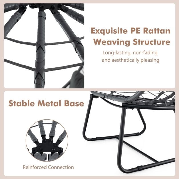 Indoor Outdoor Lounge Chair with Comfy Cushions and Sturdy Metal Frame - TidySpaces