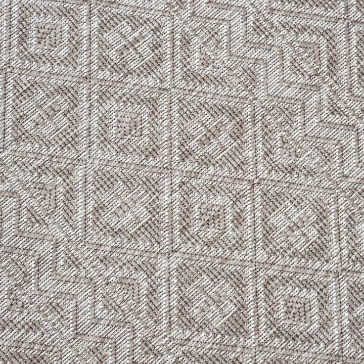 Outdoor Indoor Rug Beige and Cream Reversible Quality Mat Diamond Geometric Design - TidySpaces