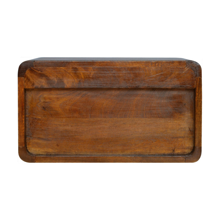 Floating Curved Chestnut Bedside - TidySpaces